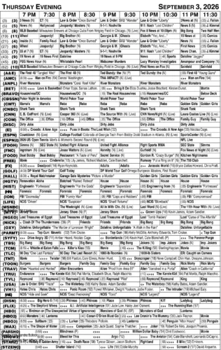 Thursday evening TV